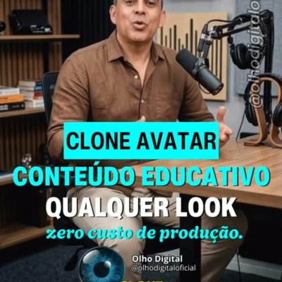 👀 Sim, você está vendo um clone! Criamos seu avatar para movimentar as redes com a SUA voz.
